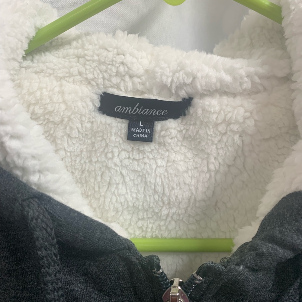 Ambiance Gray and White Women's Sweater
